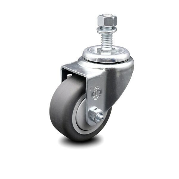3.5 Inch Thermoplastic Rubber Wheel Swivel 12mm Threaded Stem Caster SCC
